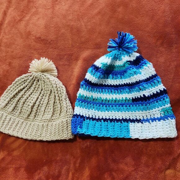 Handmade crochet hats Unisex 2pcs Warm Autumn Winter - Picture 2 of 6